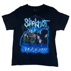 Slipknot T-Shirt Mens Large‎ 2021 Tour Black Band Merch Graphic Tee Heavy Metal